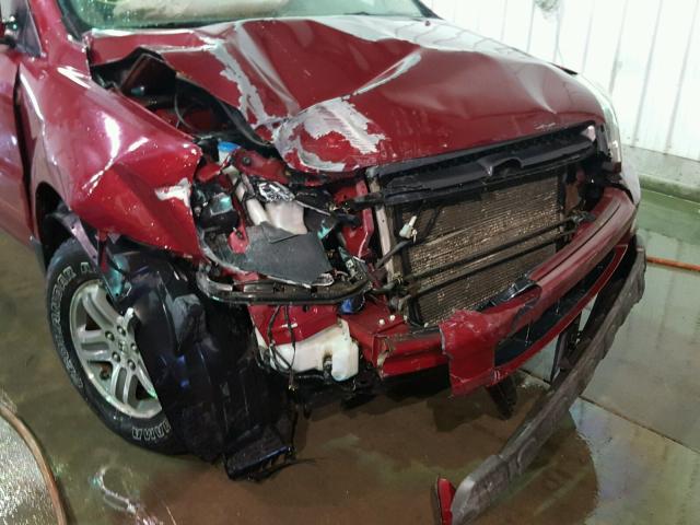 2HKYF184X5H500885 - 2005 HONDA PILOT EX RED photo 9