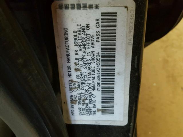 1Y1SK5261VZ450594 - 1997 GEO PRIZM BASE მწვანე ფოტო 10