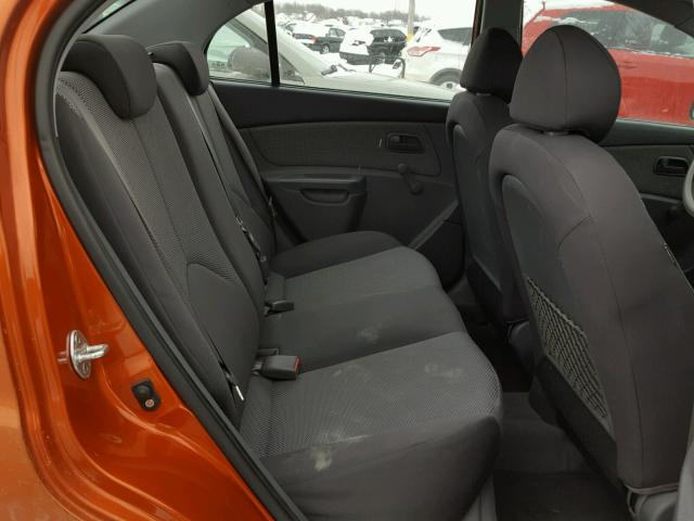 KNADE223X96516489 - 2009 KIA RIO BASE ORANGE photo 6