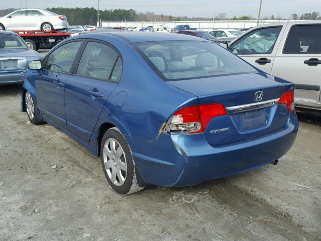 1HGFA16559L003649 - 2009 HONDA CIVIC LX BLUE photo 3