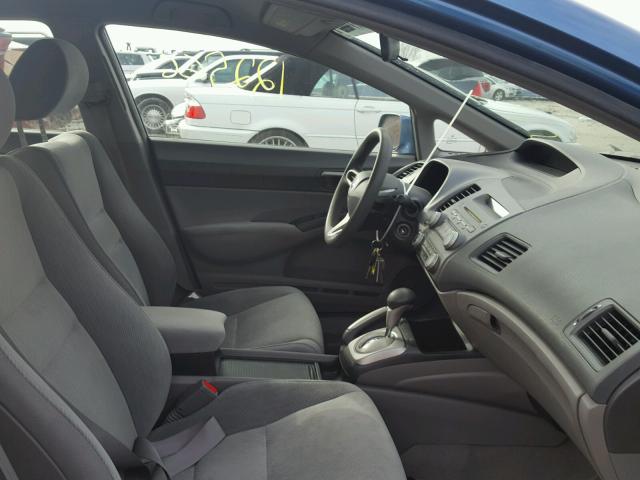 1HGFA16559L003649 - 2009 HONDA CIVIC LX BLUE photo 5