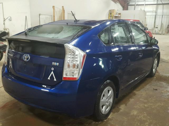 JTDKN3DU6A1313770 - 2010 TOYOTA PRIUS BLUE photo 4