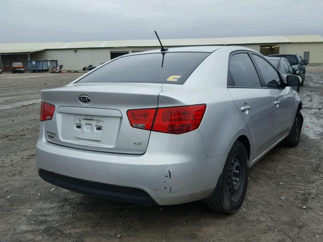 KNAFU4A26A5221562 - 2010 KIA FORTE EX SILVER photo 4