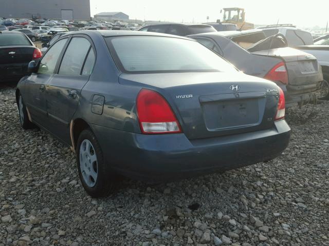 KMHDN45D92U259809 - 2002 HYUNDAI ELANTRA GL TEAL photo 3