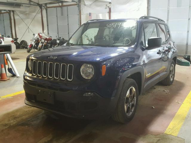 ZACCJAAB1HPF17555 - 2017 JEEP RENEGADE S BLUE photo 2