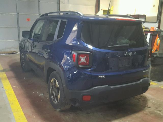 ZACCJAAB1HPF17555 - 2017 JEEP RENEGADE S BLUE photo 3