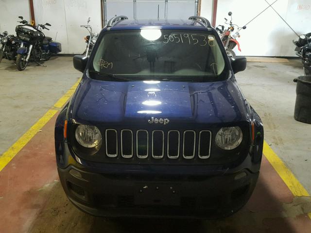 ZACCJAAB1HPF17555 - 2017 JEEP RENEGADE S BLUE photo 9