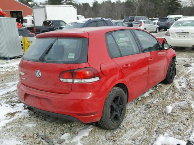 WVWDB7AJ1CW239179 - 2012 VOLKSWAGEN GOLF RED photo 4