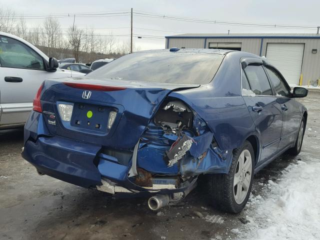 1HGCM65597A068215 - 2007 HONDA ACCORD EX BLUE photo 4