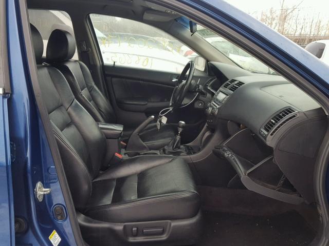 1HGCM65597A068215 - 2007 HONDA ACCORD EX BLUE photo 5