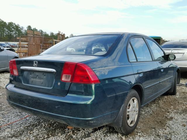 2HGES16572H558176 - 2002 HONDA CIVIC LX GREEN photo 4