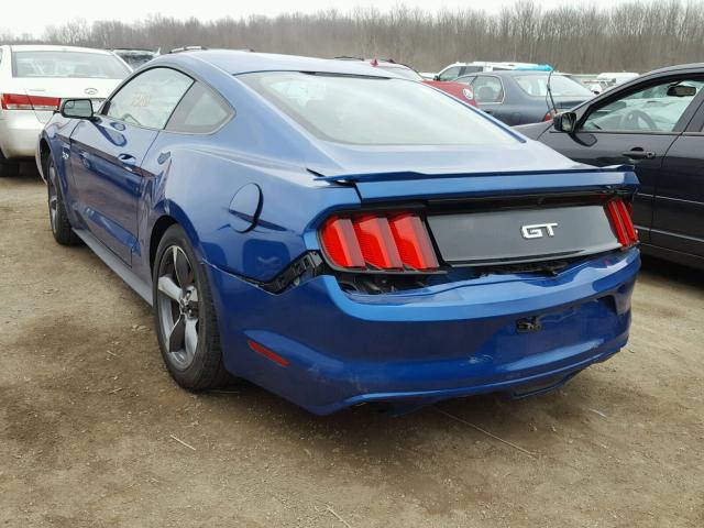 1FA6P8CF2H5279749 - 2017 FORD MUSTANG GT BLUE photo 3