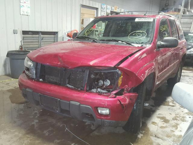 1GNDT13S242207714 - 2004 CHEVROLET TRAILBLAZE RED photo 2