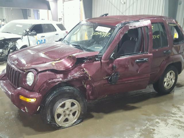 1J4GL58K52W261918 - 2002 JEEP LIBERTY LI BURGUNDY photo 9