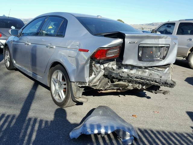 19UUA66217A003411 - 2007 ACURA TL SILVER photo 3