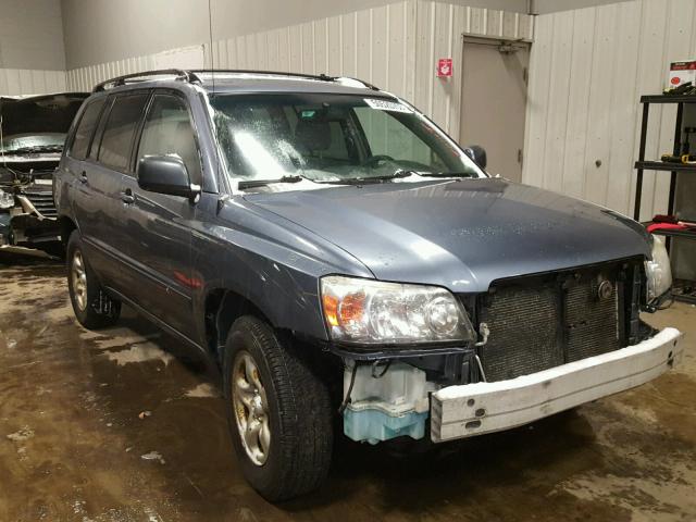 JTEDD21AX50117628 - 2005 TOYOTA HIGHLANDER BLUE photo 1