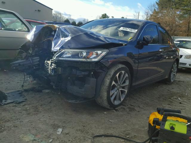 1HGCR2F53EA245931 - 2014 HONDA ACCORD SPO BLUE photo 2