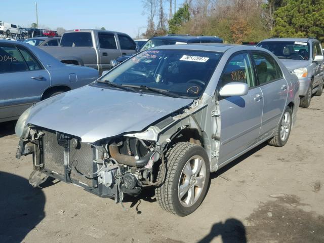 2T1BY30E55C509075 - 2005 TOYOTA COROLLA XR SILVER photo 2