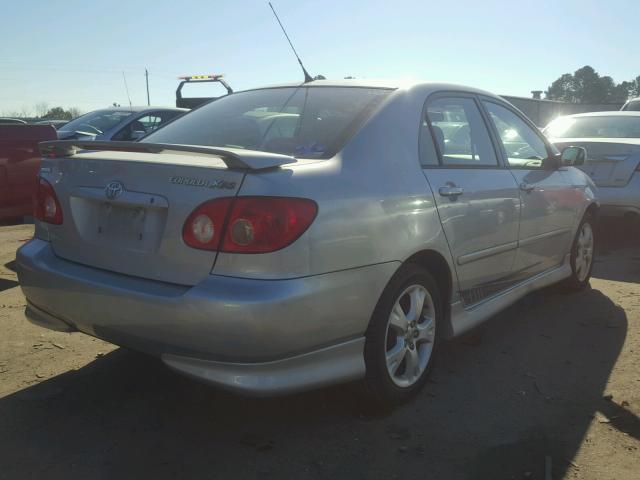 2T1BY30E55C509075 - 2005 TOYOTA COROLLA XR SILVER photo 4