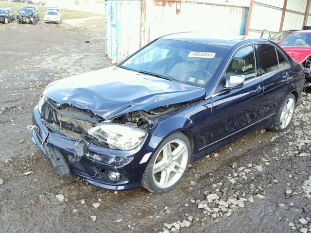 WDDGF56X68R034780 - 2008 MERCEDES-BENZ C 350 BLUE photo 2