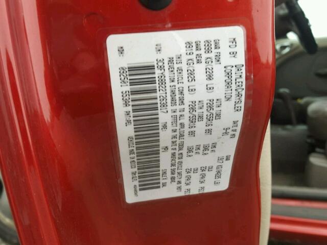 3C8FY68B22T263817 - 2002 CHRYSLER PT CRUISER RED photo 10