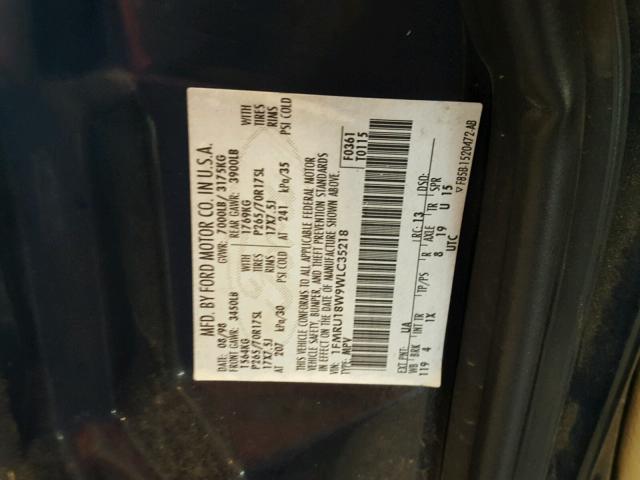 1FMRU18W9WLC35218 - 1998 FORD EXPEDITION BLACK photo 10