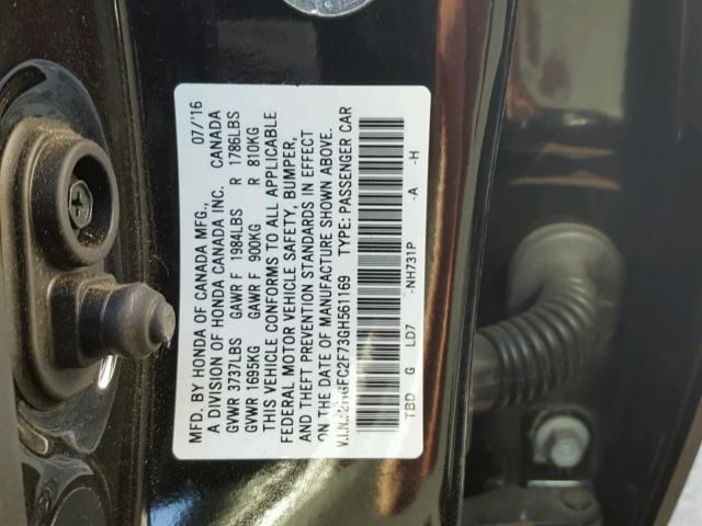 2HGFC2F73GH561169 - 2016 HONDA CIVIC EX Qara foto 10