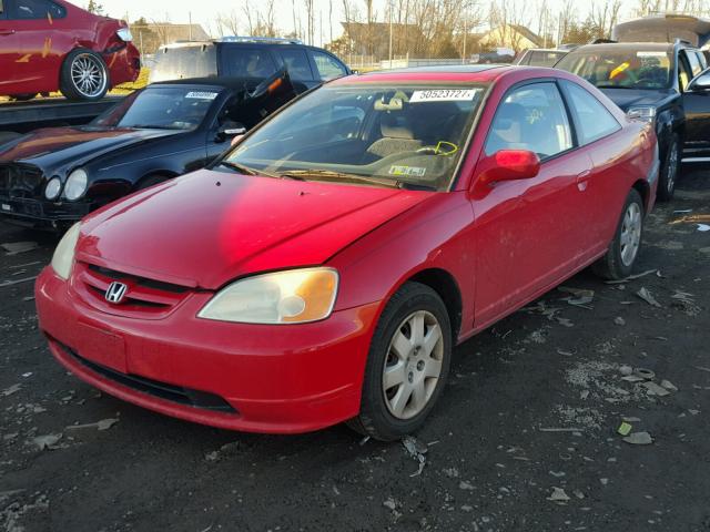 1HGEM21962L075467 - 2002 HONDA CIVIC EX RED photo 2