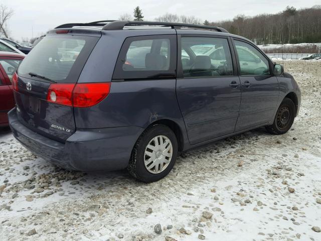 5TDZA23C36S519376 - 2006 TOYOTA SIENNA CE BLUE photo 4