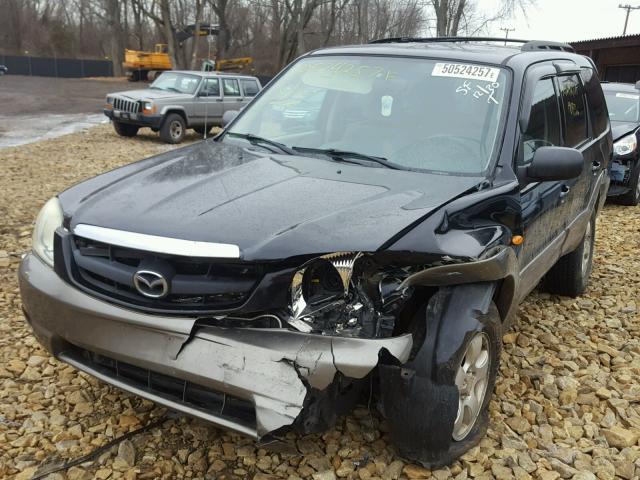 4F2YZ94194KM02741 - 2004 MAZDA TRIBUTE LX BLACK photo 2