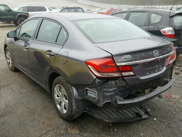 19XFB2F57EE218759 - 2014 HONDA CIVIC LX GRAY photo 3