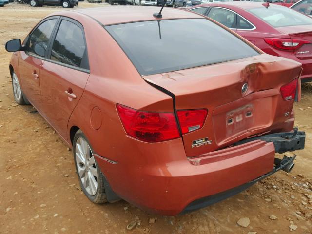 KNAFW4A32A5306708 - 2010 KIA FORTE SX ORANGE photo 3