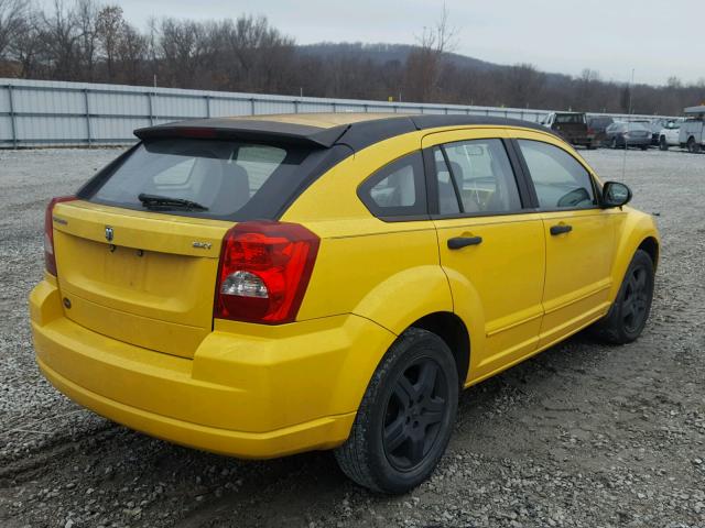 1B3HB48B27D539038 - 2007 DODGE CALIBER SX YELLOW photo 4