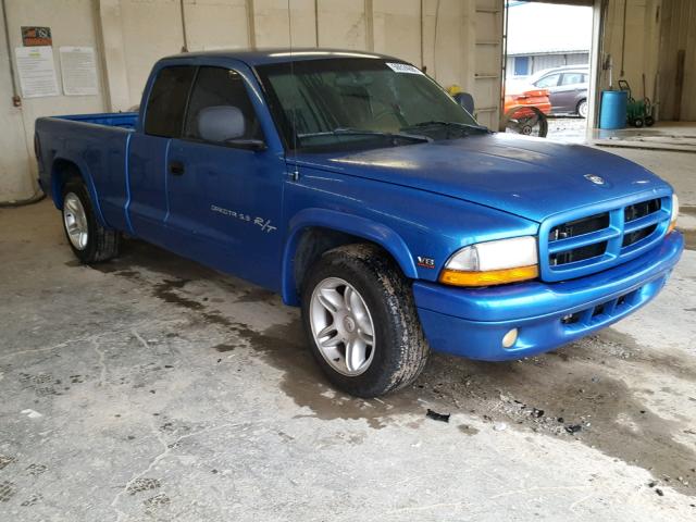 1B7GL22Z1YS638903 - 2000 DODGE DAKOTA BLUE photo 1