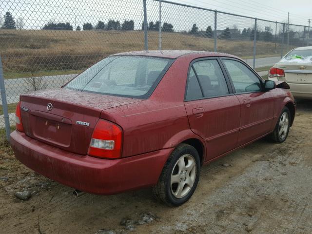 JM1BJ226721566754 - 2002 MAZDA PROTEGE DX RED photo 4