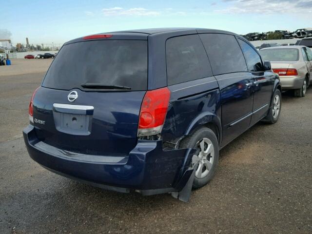 5N1BV28U17N122811 - 2007 NISSAN QUEST S BLUE photo 4