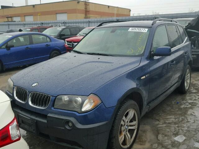 WBXPA934X5WD02663 - 2005 BMW X3 3.0I BLUE photo 2