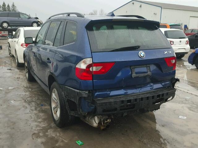 WBXPA934X5WD02663 - 2005 BMW X3 3.0I BLUE photo 3