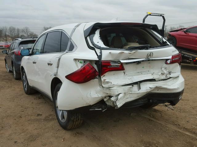 5FRYD4H26GB052411 - 2016 ACURA MDX WHITE photo 3