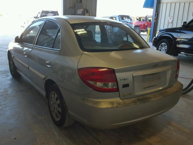 KNADC125756391625 - 2005 KIA RIO GRAY photo 3