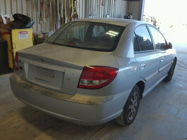 KNADC125756391625 - 2005 KIA RIO GRAY photo 4