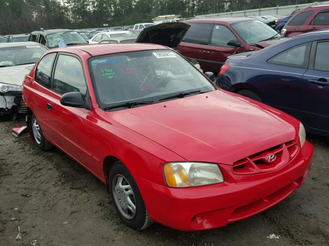 KMHCG35G3YU011512 - 2000 HYUNDAI ACCENT GS RED photo 1