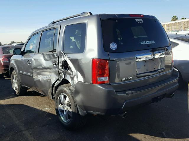 5FNYF3H57BB011052 - 2011 HONDA PILOT EXL GRAY photo 3