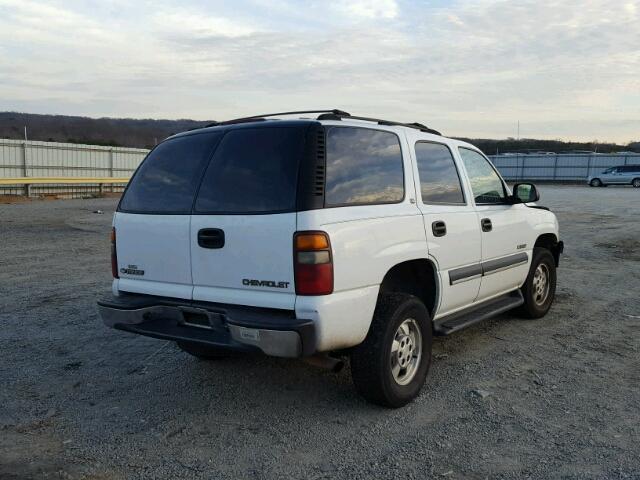 1GNEK13VX2R218076 - 2002 CHEVROLET TAHOE K150 WHITE photo 4