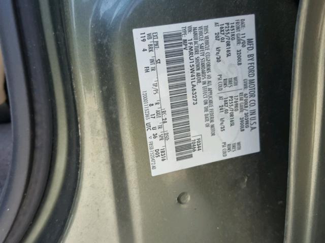 1FMRU15W41LA63273 - 2001 FORD EXPEDITION GREEN photo 10