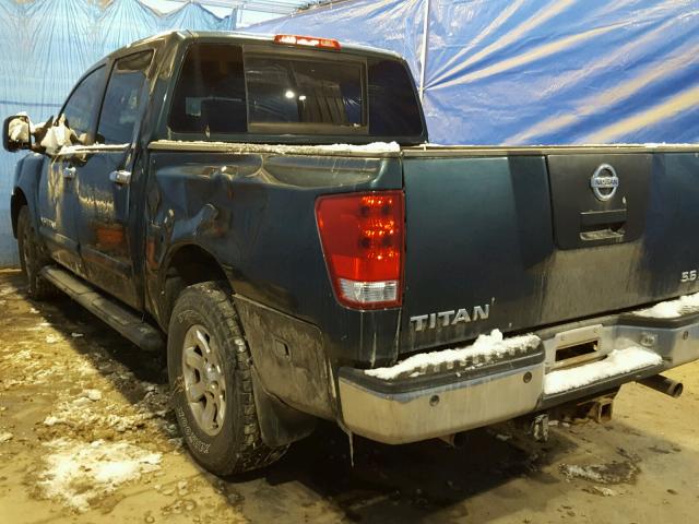 1N6AA07B35N508155 - 2005 NISSAN TITAN XE BLUE photo 3