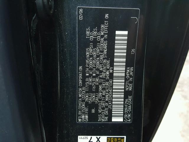 JTLKT324364071040 - 2006 TOYOTA SCION XB Negro foto 10