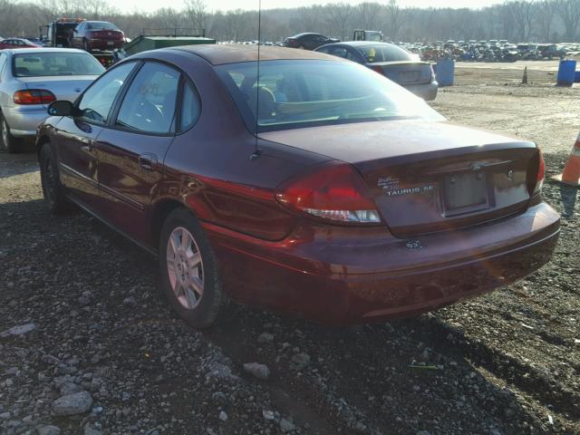 1FAFP53U86A208993 - 2006 FORD TAURUS SE RED photo 3