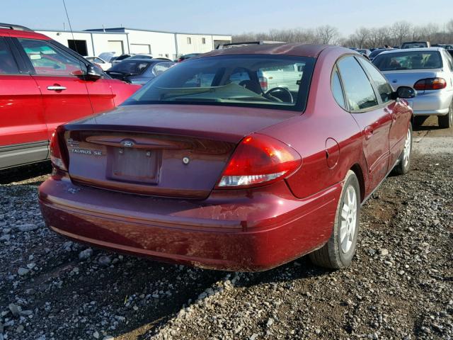 1FAFP53U86A208993 - 2006 FORD TAURUS SE RED photo 4