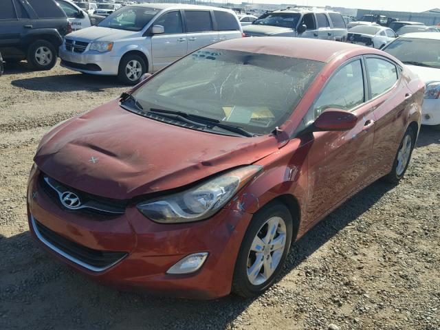 KMHDH4AE2CU412375 - 2012 HYUNDAI ELANTRA GL RED photo 2